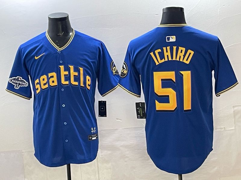 Men Nike 2025 Seattle Mariners #51 Ichiro Blue City Edition MLB Jersey 002